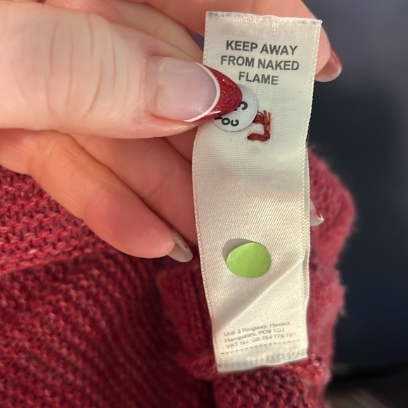 FatFace Emmy Sweater Jumper Tortoiseshell Buttons Rounded Hem Red Cherry Size 4 - Picture 11 of 12